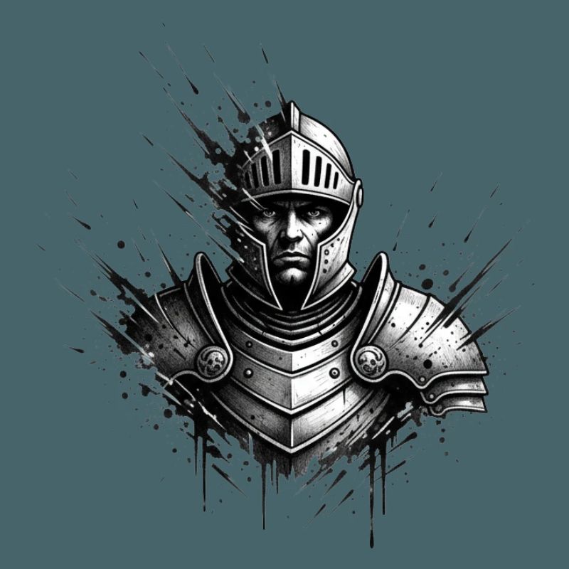 Chevalier d’acier dans le style des éclaboussures