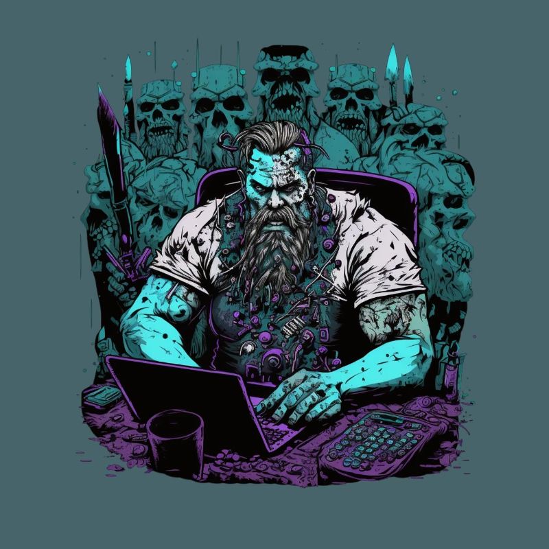 Admin Wiking programmiert Computer