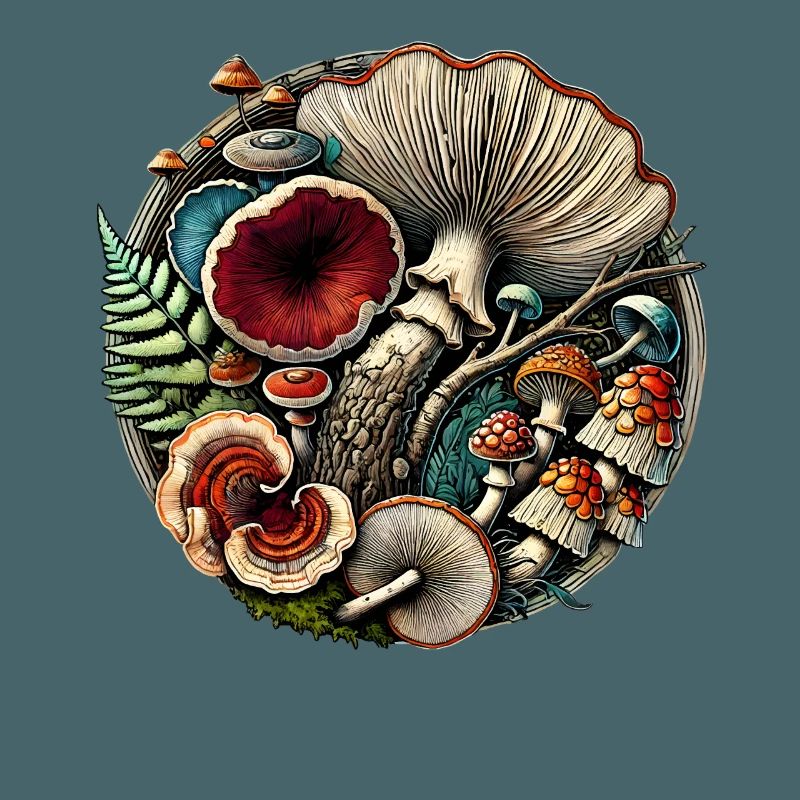 Conception complexe de champignons et d’éléments forestiers