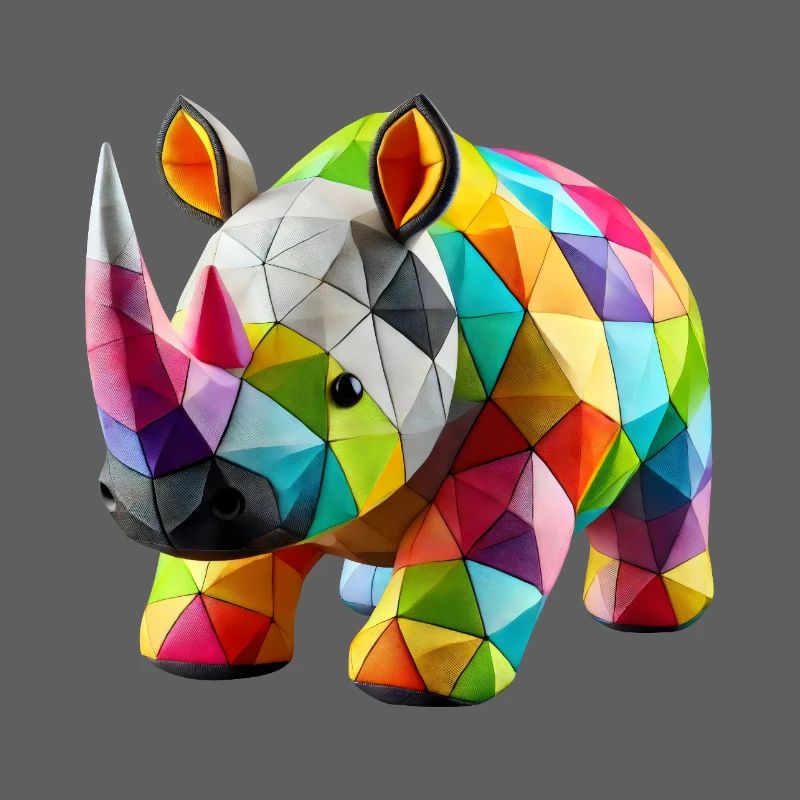 Rhinoceros Rhino Polygone Patchwork