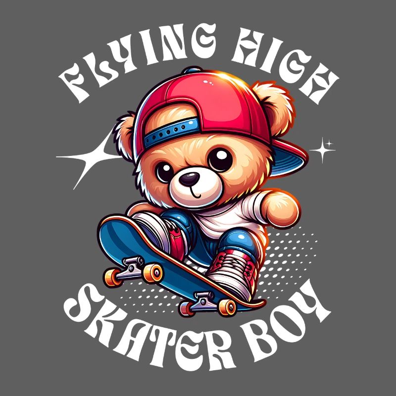 Skater Teddybär auf Skateboard