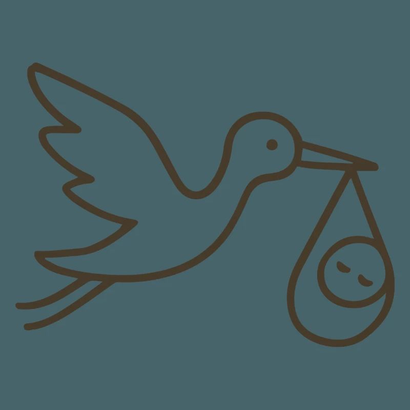 Cigogne avec bébé enfant - Arrivée minimale de bébé