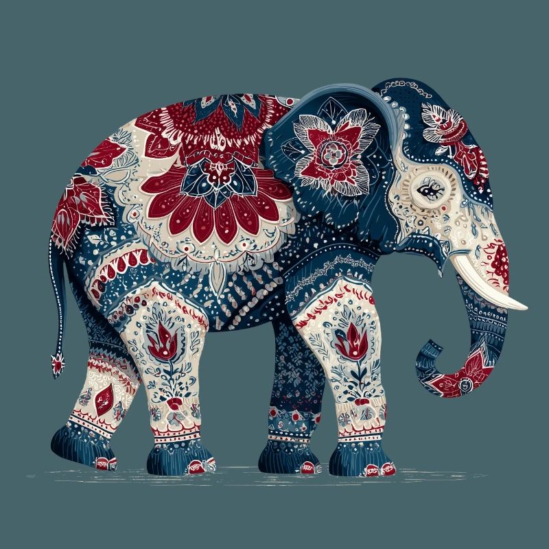 Indigoblauer Elefant
