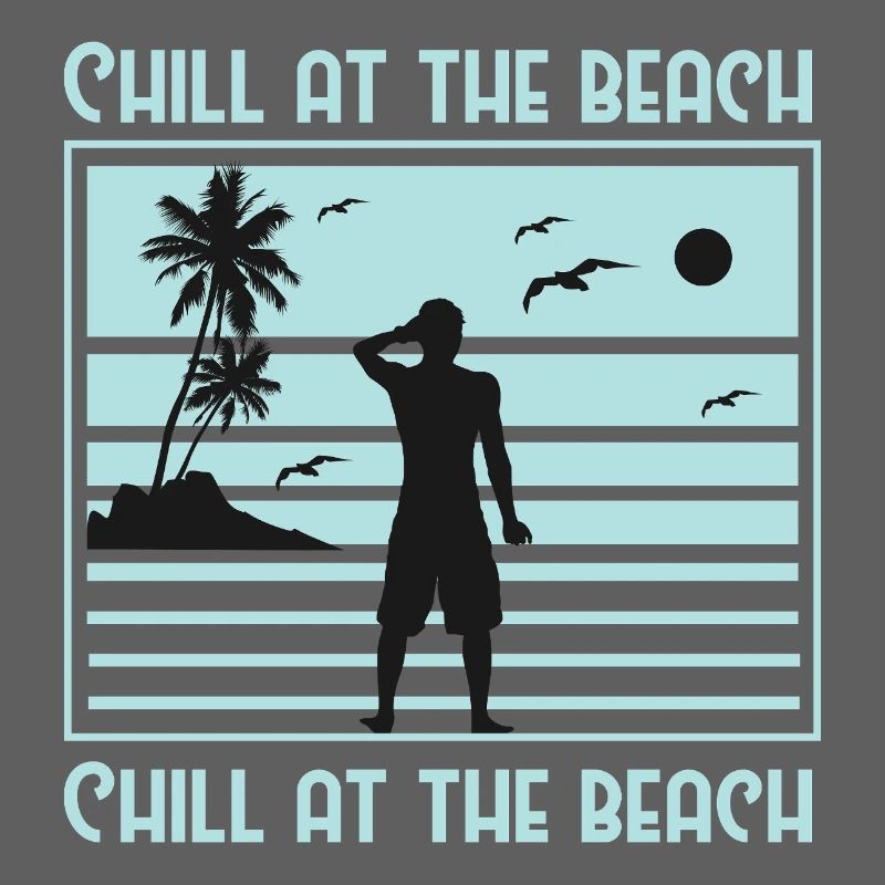 Conception de silhouette de plage décontractée