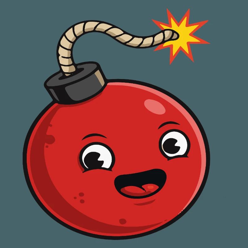 Bombe de dessin animé avec une expression joyeuse