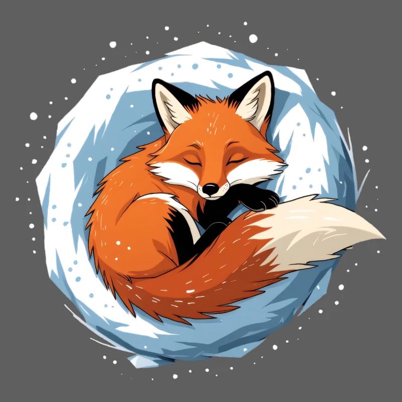 Winterfuchs im Eiskreis