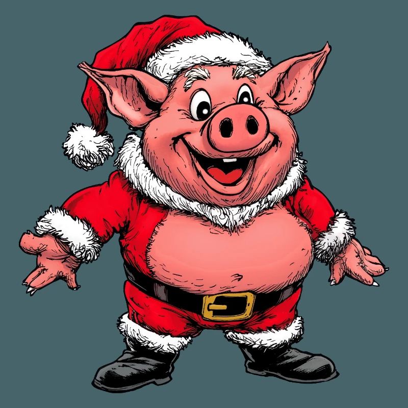 Schweinchen Weihnachtsmann