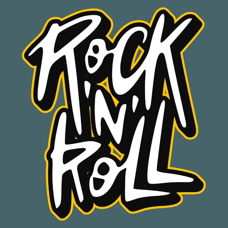 Rock 'N' Roll Graffiti Style Script Logo