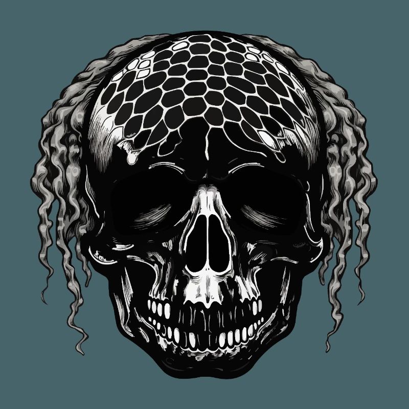 Skull with Mesh Pattern Dreadlocks