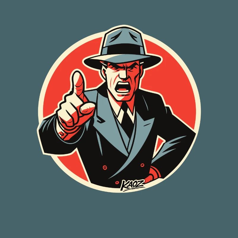 Retro Noir Mobster dapper dude Pointing