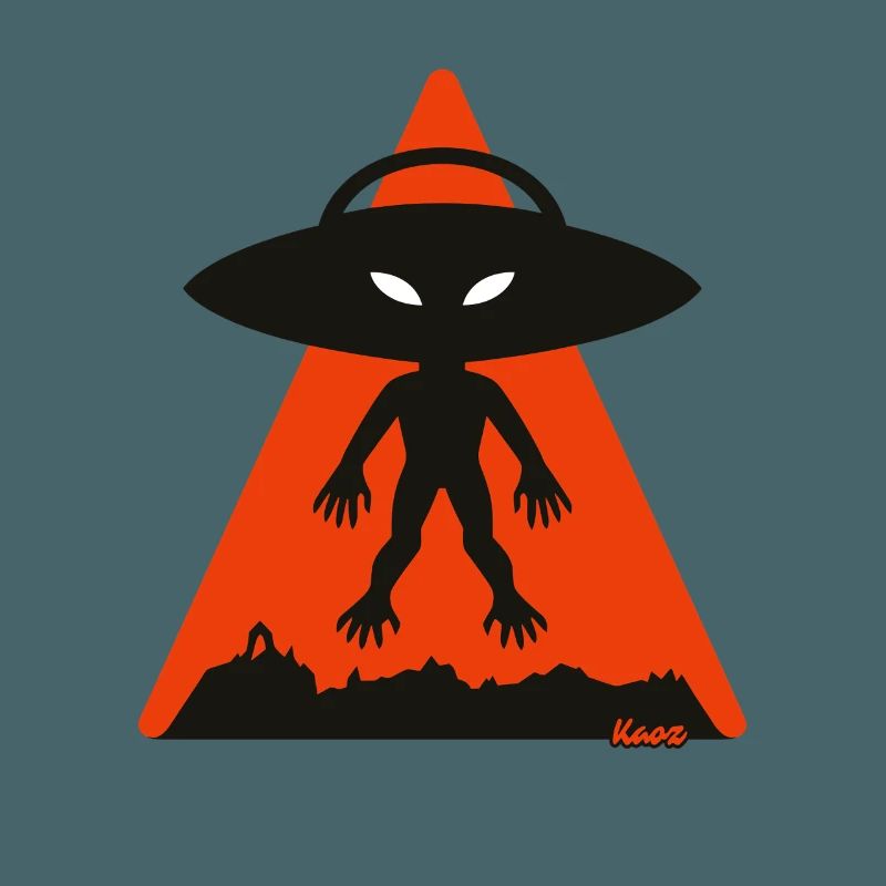 Alien Shadow Under Orange Triangle