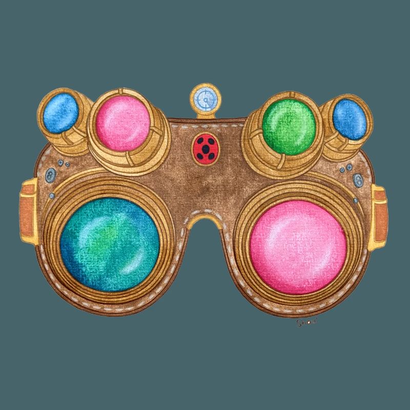 Regenbogen-Steampunk-Brille