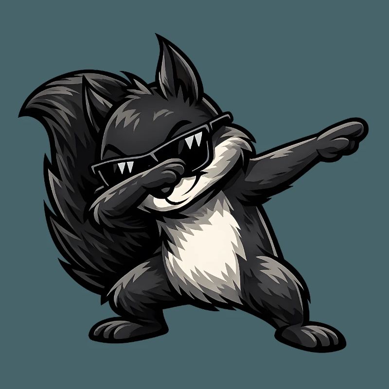 Dabbing Schwarzes Eichhörnchen