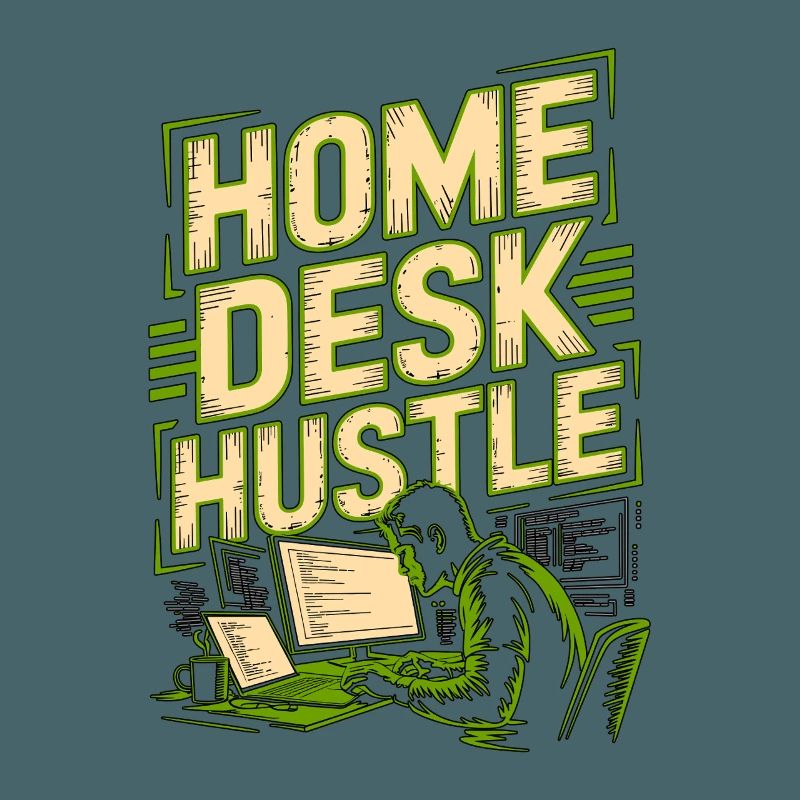 Remote Developer Home Desk Hustle Remote Coder