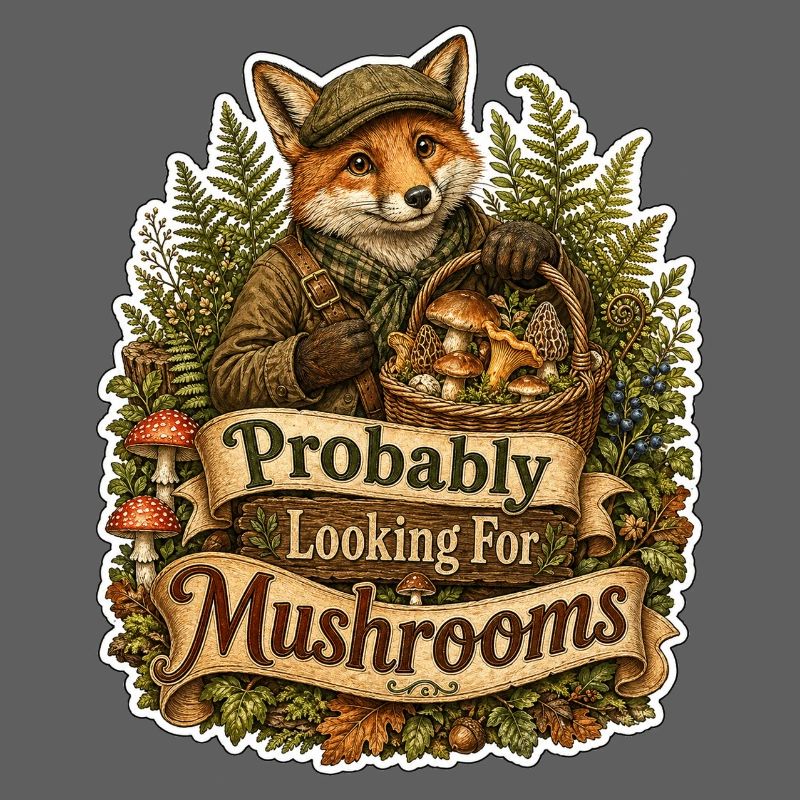Probably Looking For Mushrooms Fox