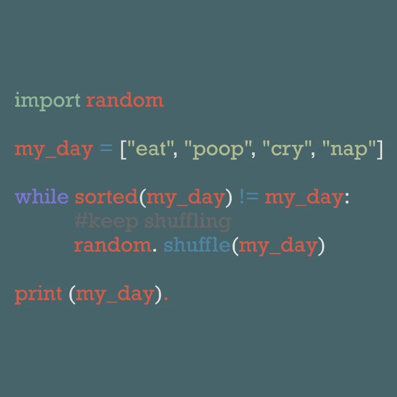 Drôle de code python sur la vie quotidienne, bébé