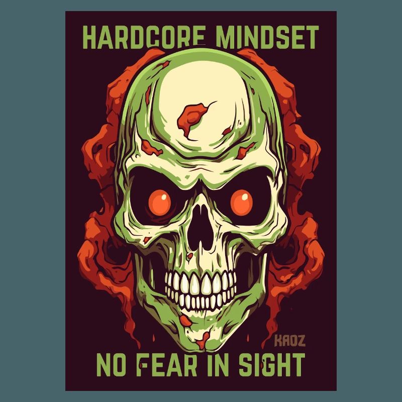 Gothic skull with hardcore saying