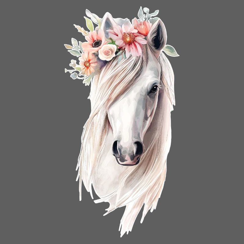 Cheval avec des fleurs