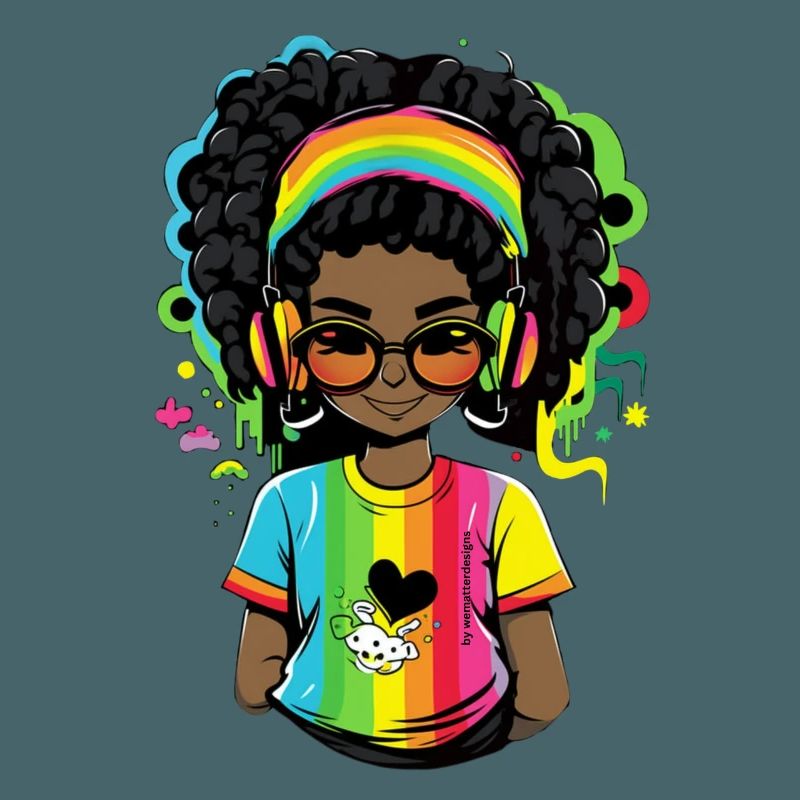 Leuchtender Reggae-Pullover mit Rainbow-Design