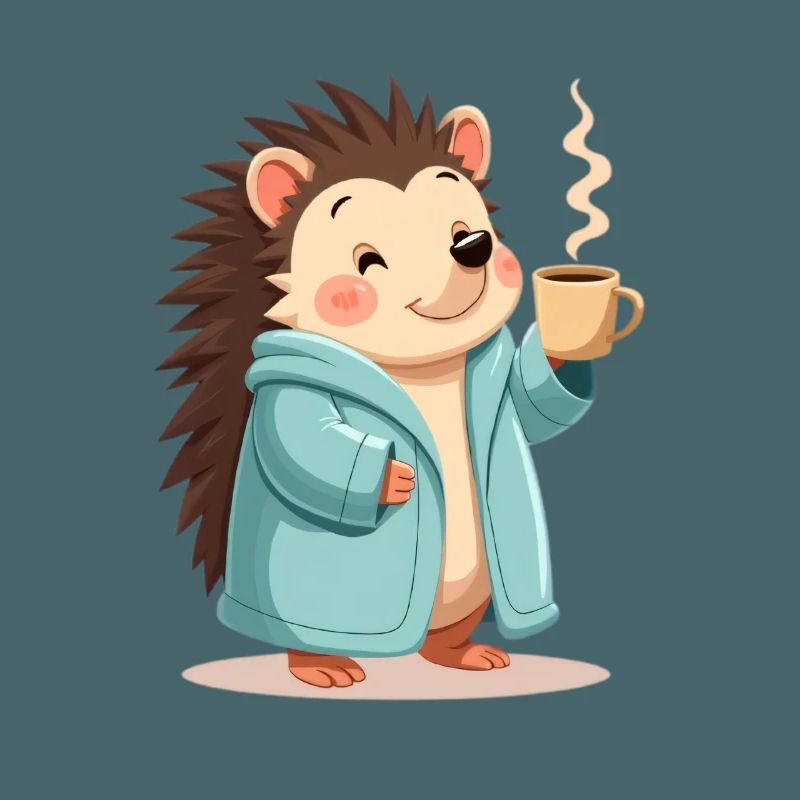 Hedgehog Mit Kaffee Pullover Design