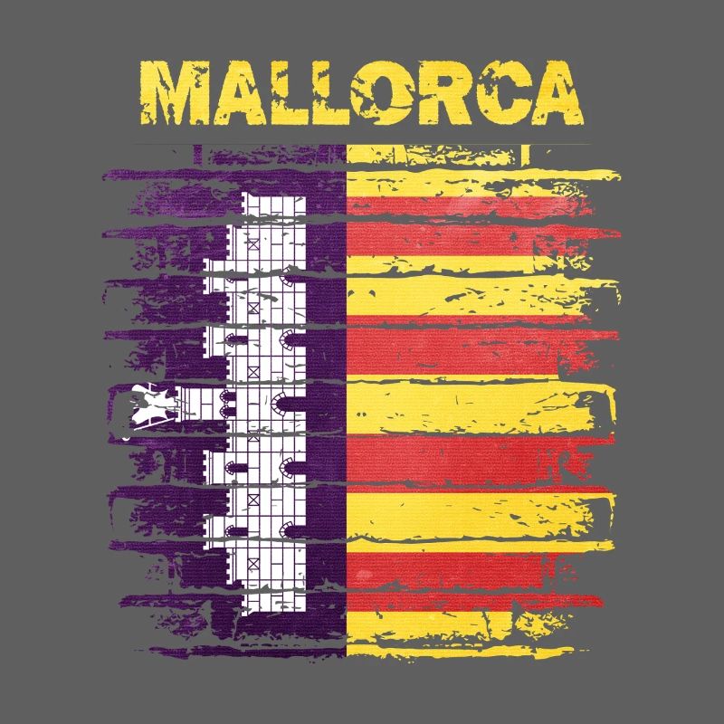 Mallorca Skyline mit spanischer Flagge