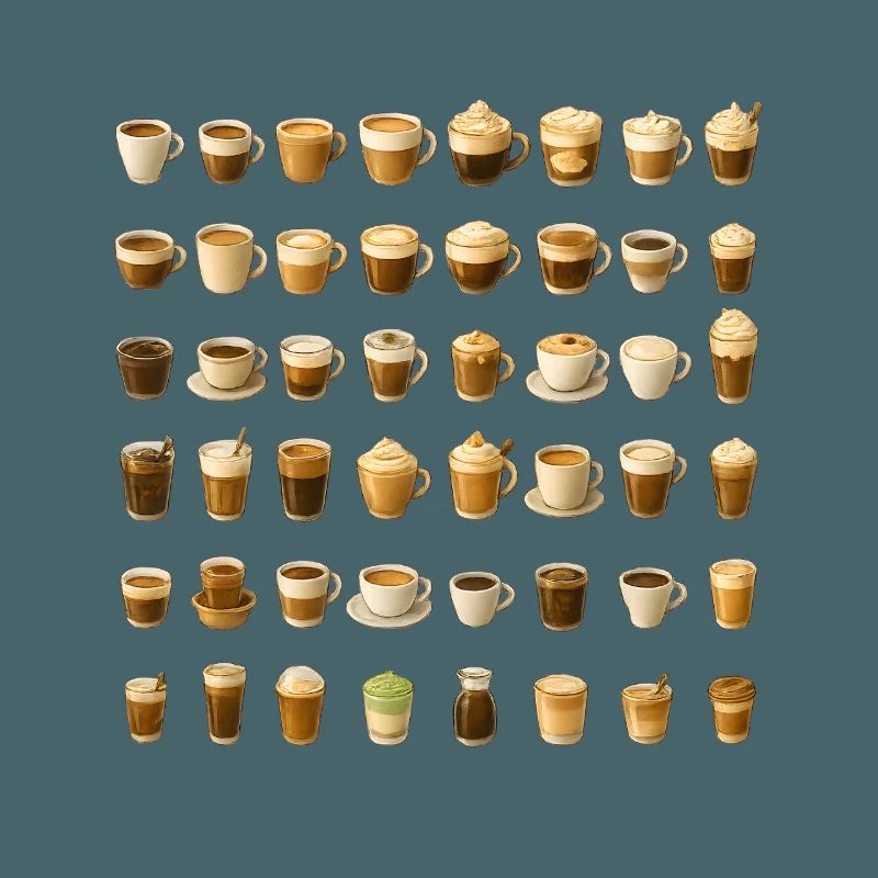 Various coffee drinks
