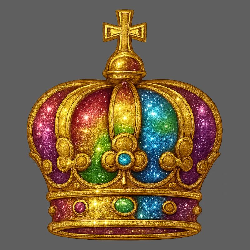 Rainbow Glitter Crown Design