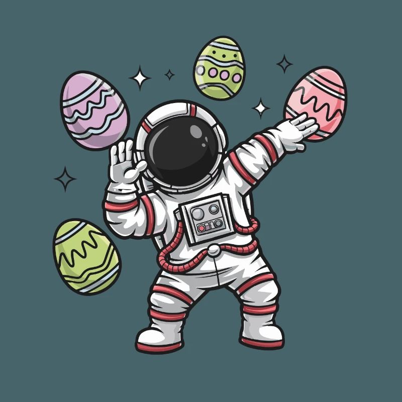 Astronaut Easter Egg Dance in Space