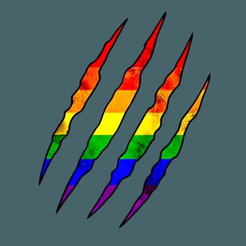 Pride Claw Rainbow Statement Scratch Trace