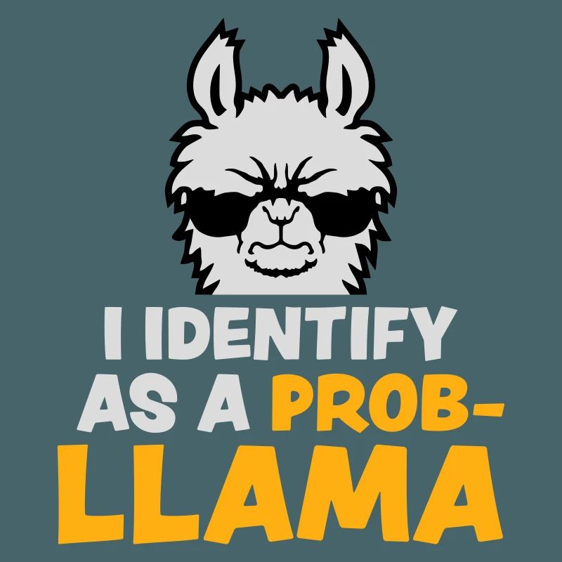 I Identify As A Probllama Cool Lama Problem Spruch