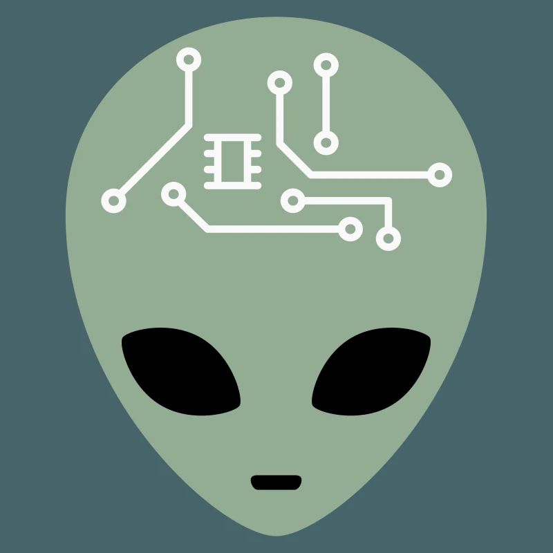 Alien Head with Circuits (three colours)
