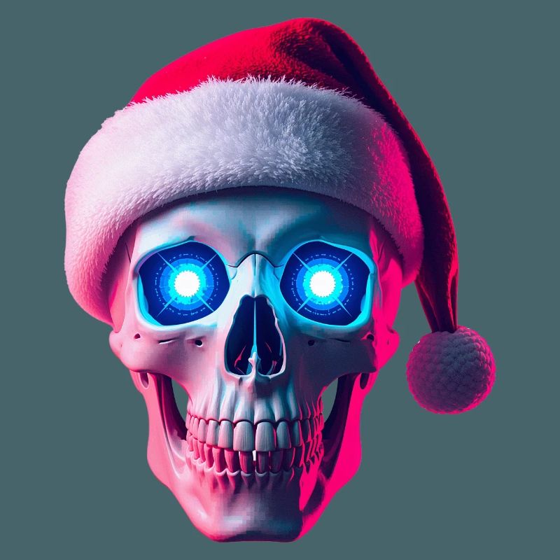 Neon-Schädel-Weihnachtsmann