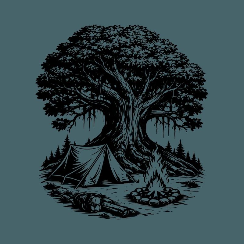 Camping Tent Forest Tree