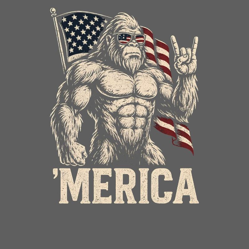 Amerika Bigfoot Lustiger Bigfoot zum 4. Juli Ameri