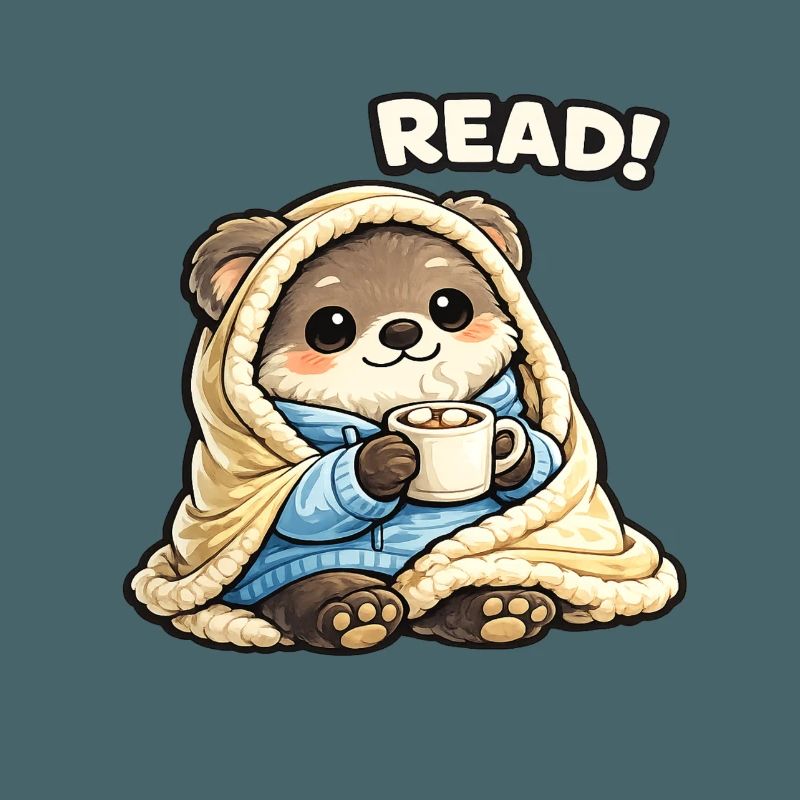Cuddly Bear Reading Time Under Blanket