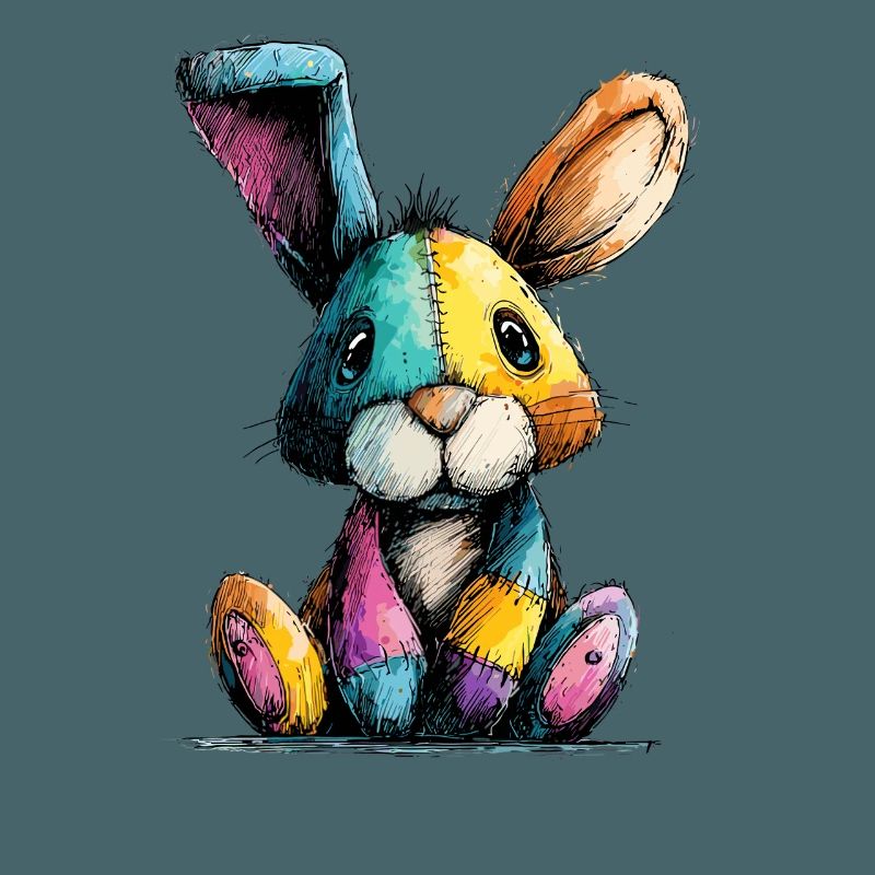 Patchwork Bunny Coloré