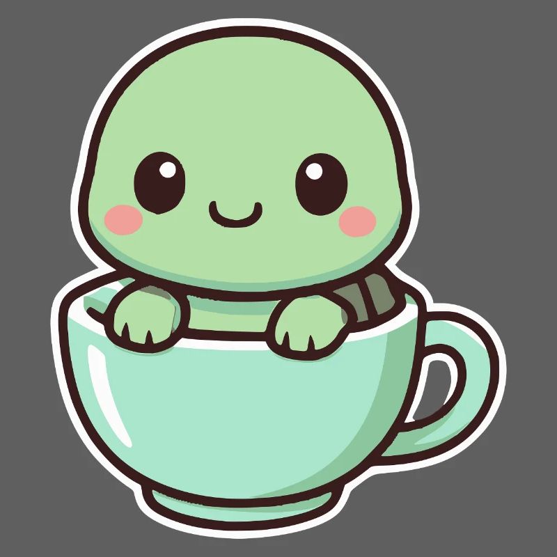 Cute Turtle - Kawaii Style