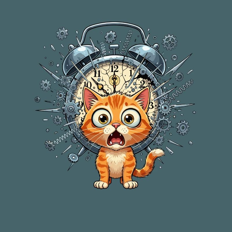 Chat steampunk devant Clockwork