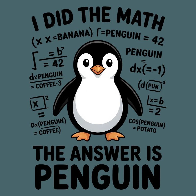 Math Sayings Penguin Funny Math Gift