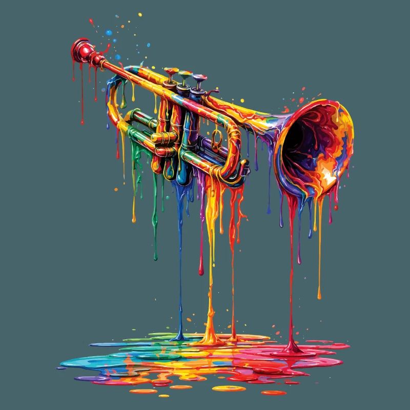Trumpet mit tropfender Farbe