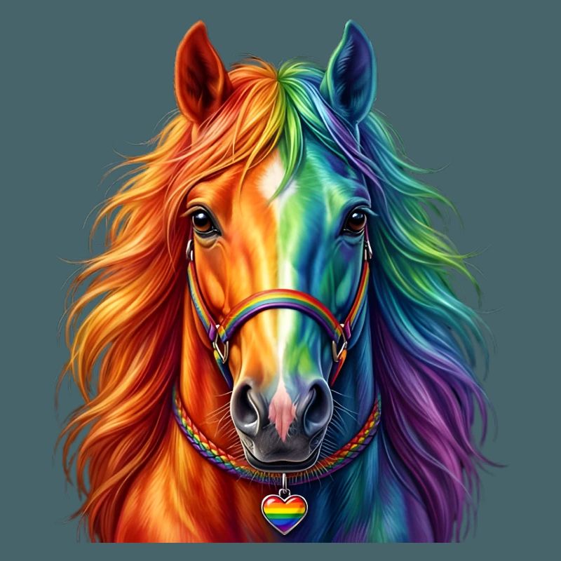 Regenbogenpferd / Pferd in Regenbogenfarben