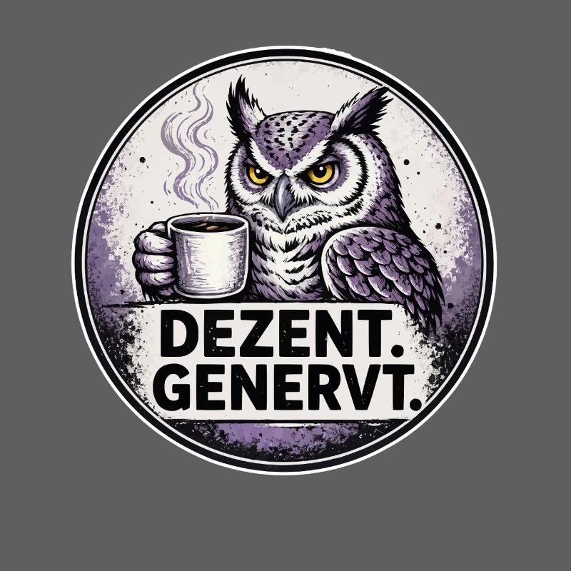 Dezent Genervt Eule mit Kaffee