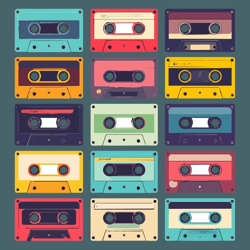 Cassettes Pop Art Pattern