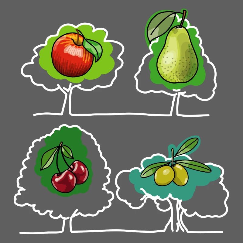 Apple, Pear, Cherry