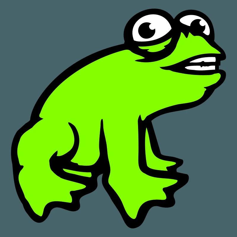 Frog grins cool funny comic crazy toad