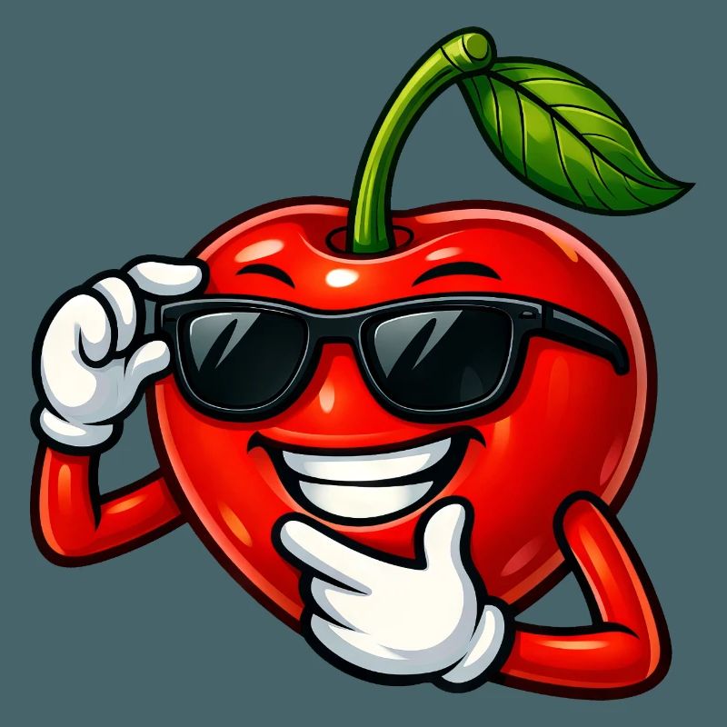 Coole Kirsche Cartoon Comic Obst Design