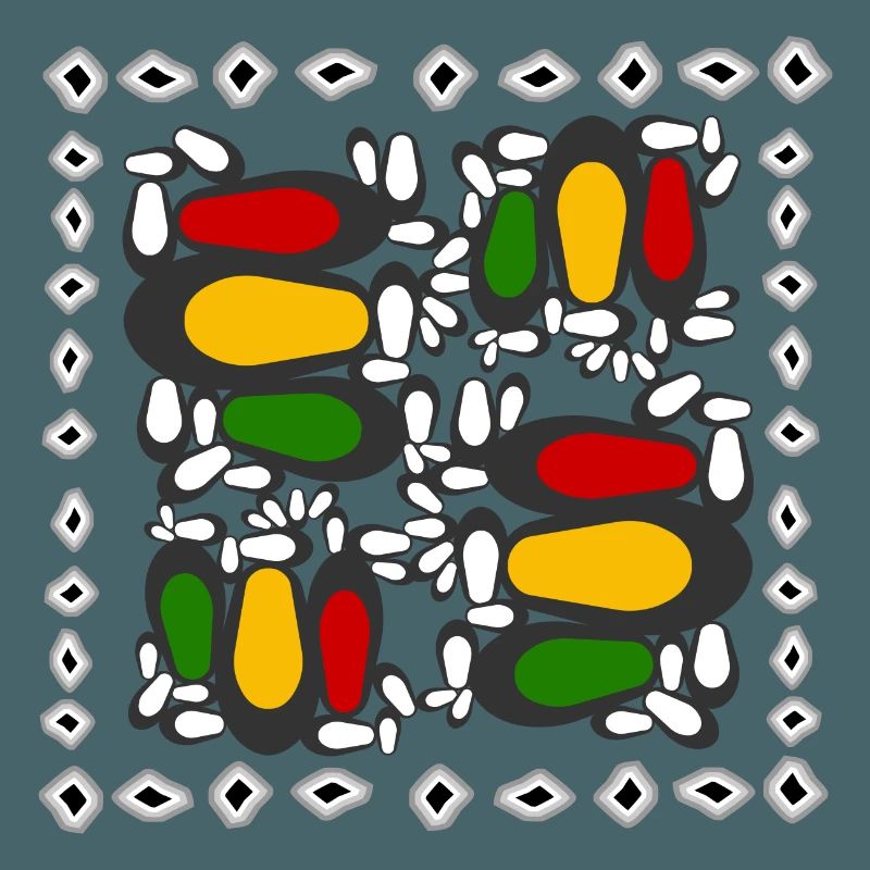 Abstract Colored Pattern on Black