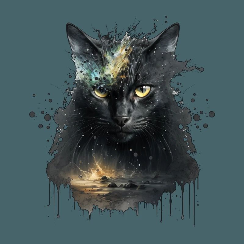 Chat noir dans la conception de l’espace