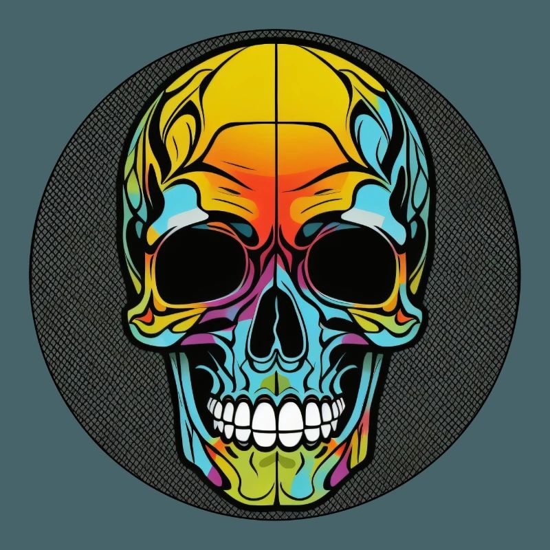Skull bunt mit rand