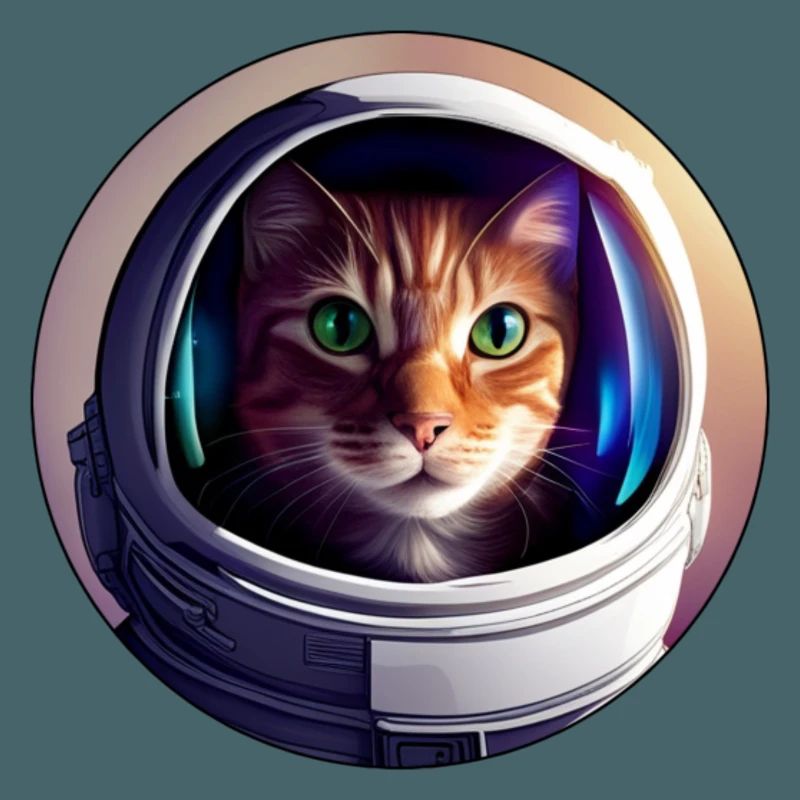 Chat de l’espace avec un casque
